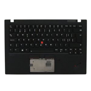 Lenovo 5M10V25522 C-Cover with Switzerland Backlit Keyboard in Deep Black for ThinkPad X1 Carbon 7th Gen Laptop (20QD, 20QE)