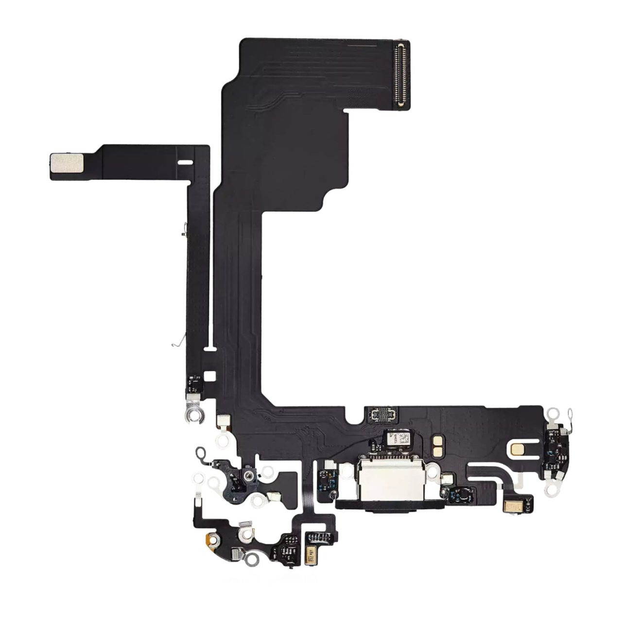 Enhanced Aftermarket Black Titanium Charging Port Flex Cable for 2023 iPhone 15 Pro A2848