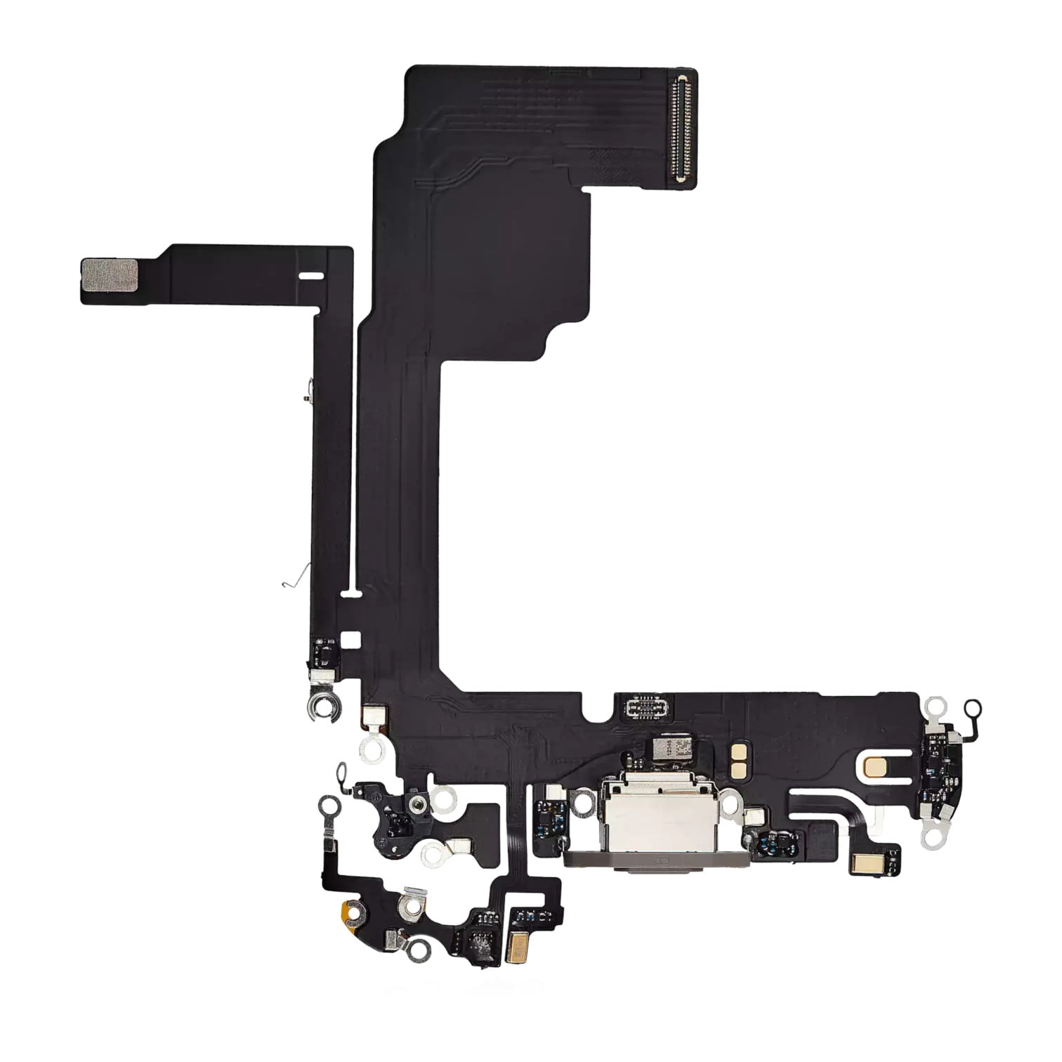 Enhanced Aftermarket Natural Titanium Charging Port Flex Cable for 2023 iPhone 15 Pro A2848
