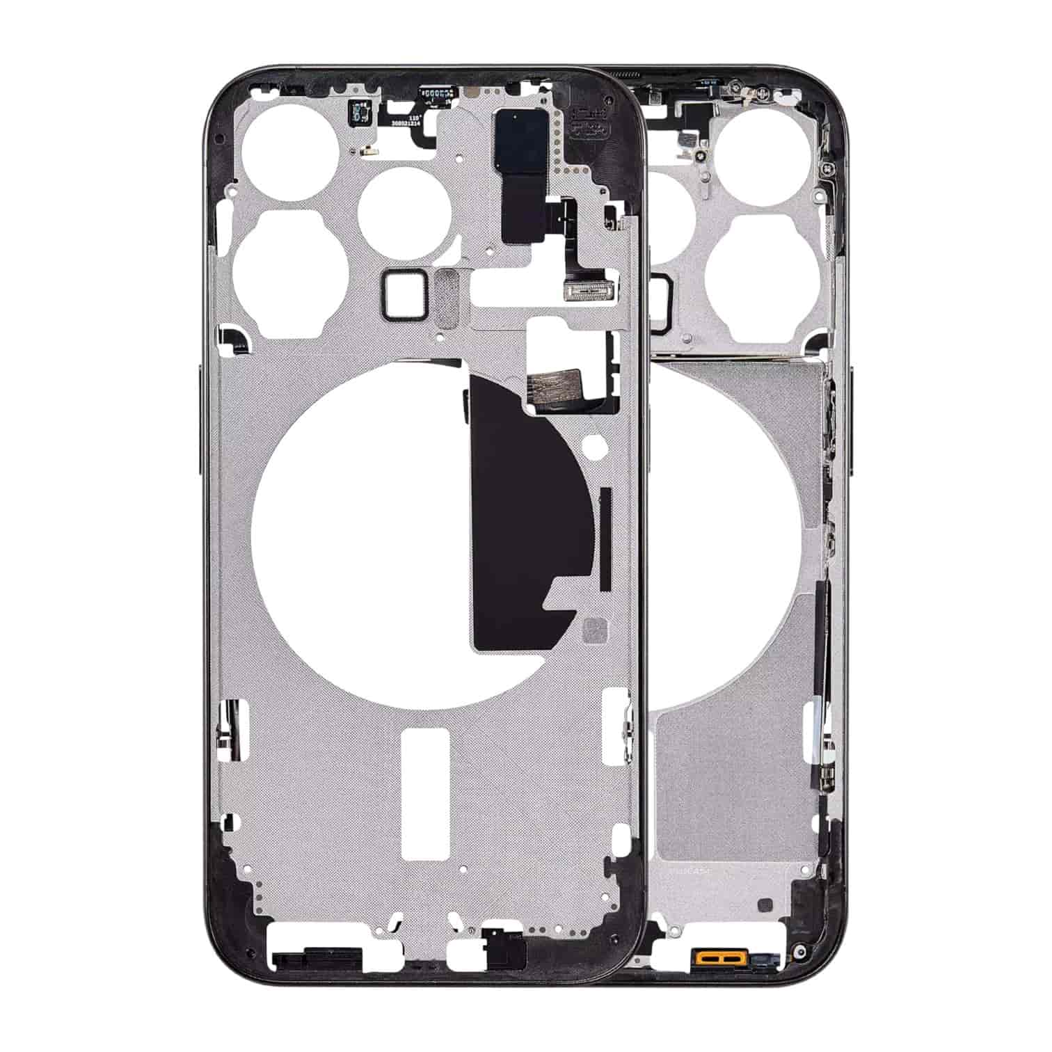 Enhanced Aftermarket Black Titanium Mid-Frame Housing with Power and Volume Button for 2023 iPhone 15 Pro A2848