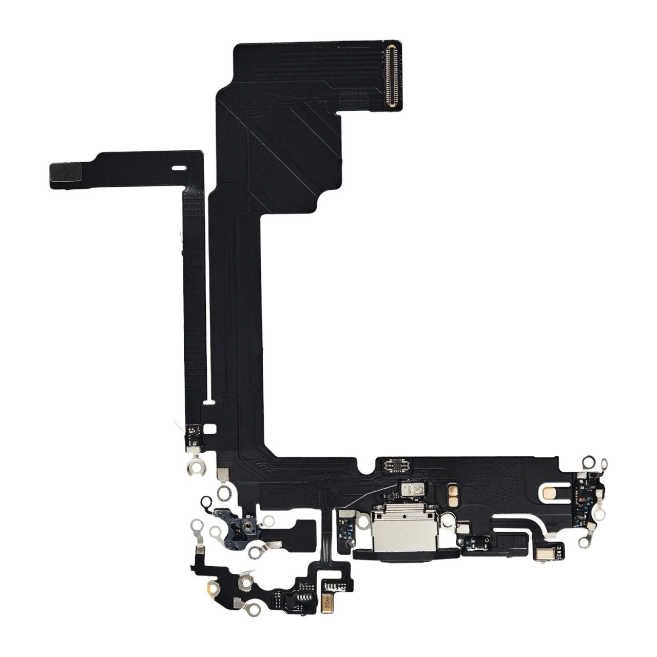 Enhanced Aftermarket Black Titanium Charging Port Flex Cable for 2023 iPhone 15 Pro Max A2849