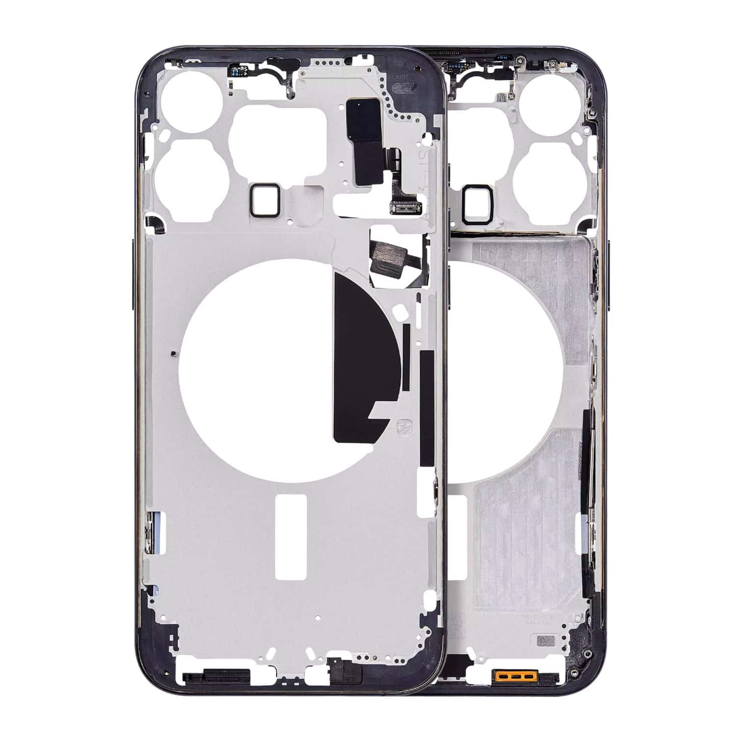 Enhanced Aftermarket Blue Titanium Mid-Frame Housing with Power and Volume Button for 2023 iPhone 15 Pro Max A2849