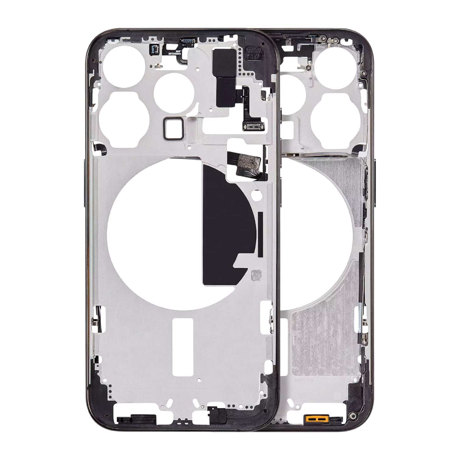 Enhanced Aftermarket Black Titanium Mid-Frame Housing with Power and Volume Button for 2023 iPhone 15 Pro A3102