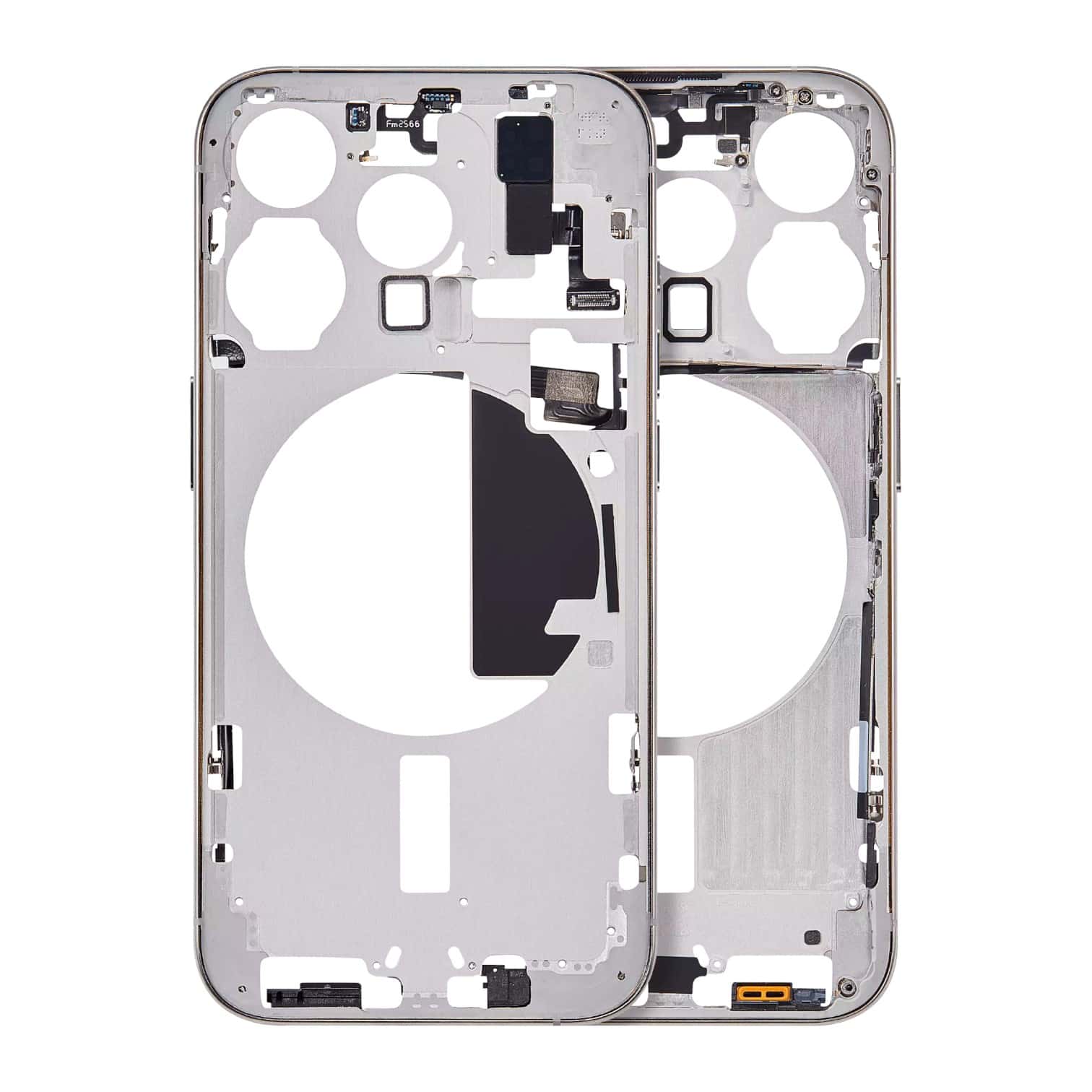 Enhanced Aftermarket Natural Titanium Mid-Frame Housing with Power and Volume Button for 2023 iPhone 15 Pro A3102