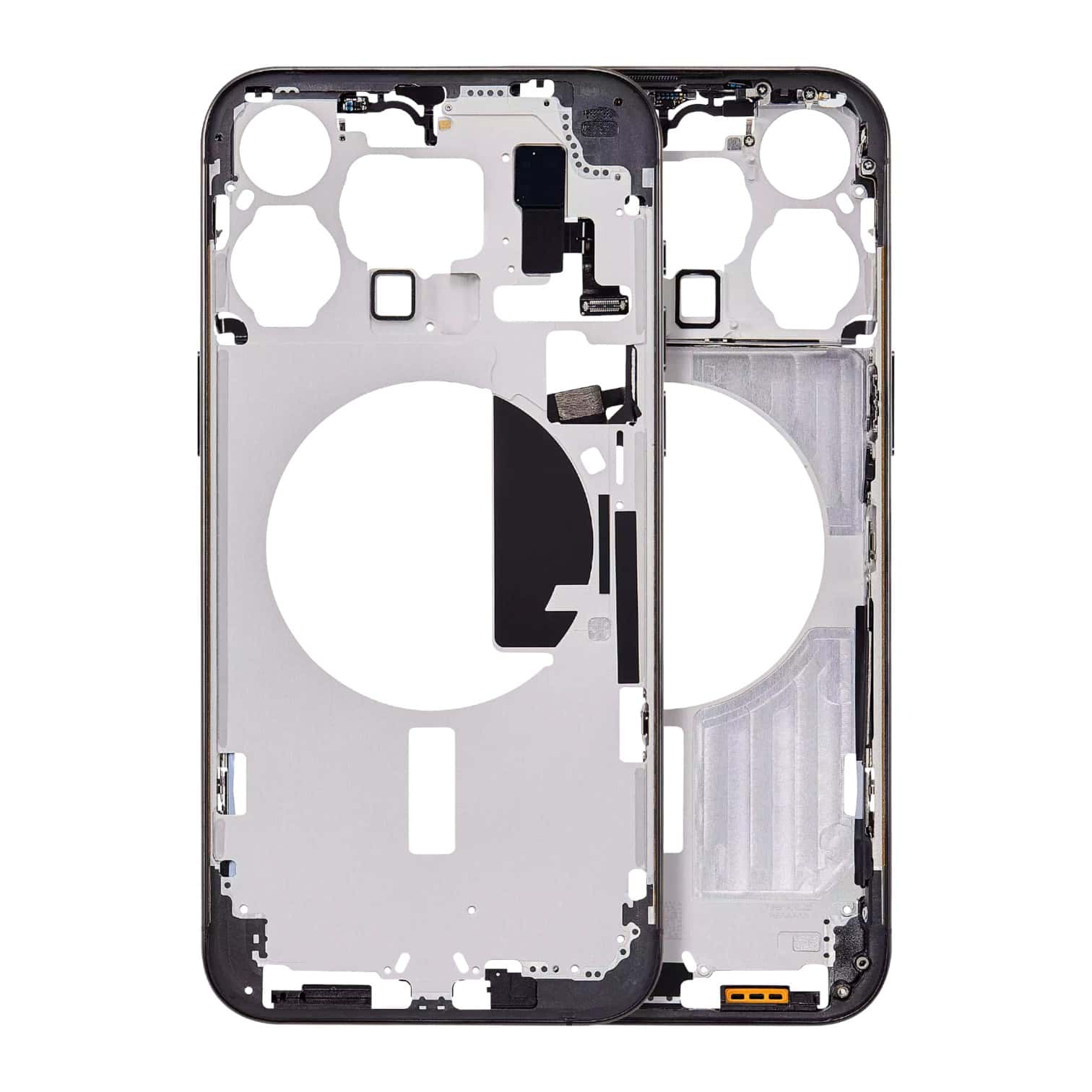 Enhanced Aftermarket Black Titanium Mid-Frame Housing with Power and Volume Button for 2023 iPhone 15 Pro Max A3106