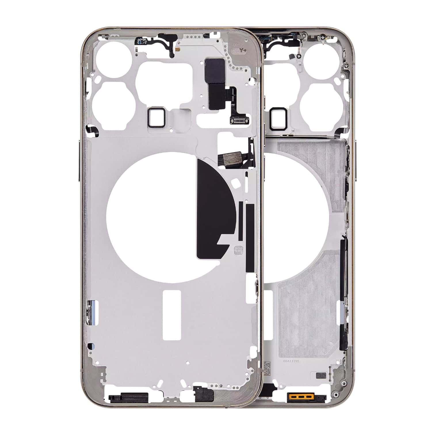 Enhanced Aftermarket Natural Titanium Mid-Frame Housing with Power and Volume Button for 2023 iPhone 15 Pro Max A3106