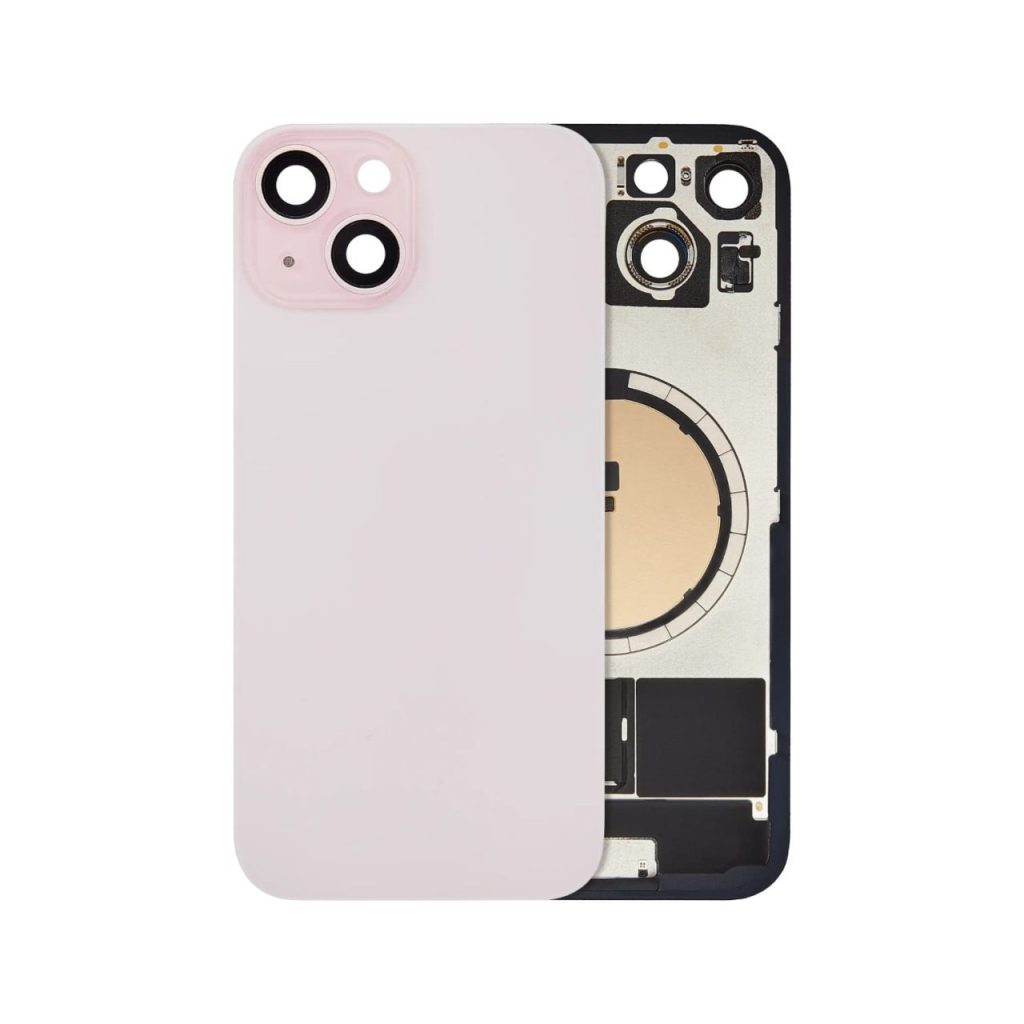 A2846 Aftermarket Back Glass with Steel Plate and MagSafe Magnet for 2023 iPhone 15 (Pink)
