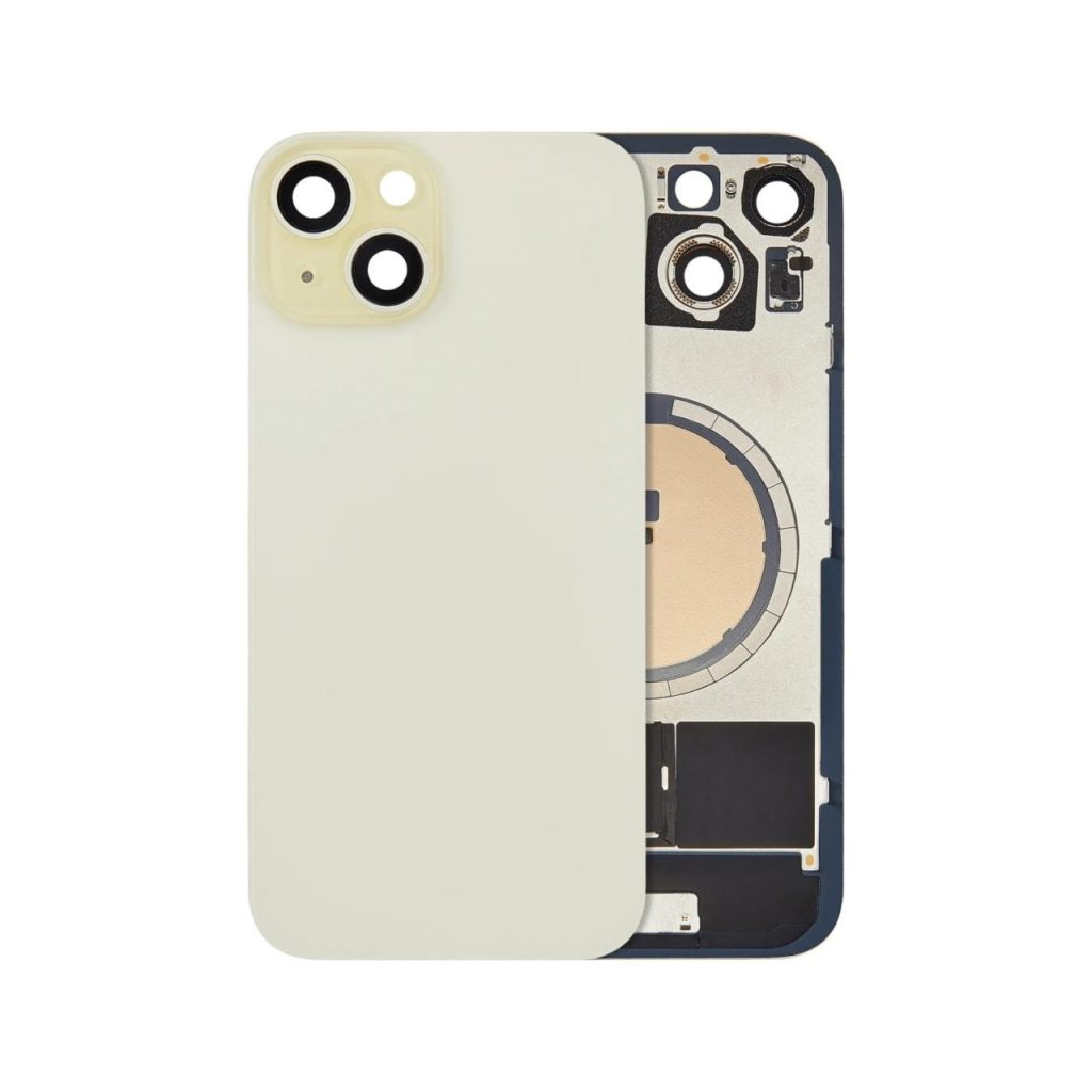 A2846 Aftermarket Back Glass with Steel Plate and MagSafe Magnet for 2023 iPhone 15 (Yellow)