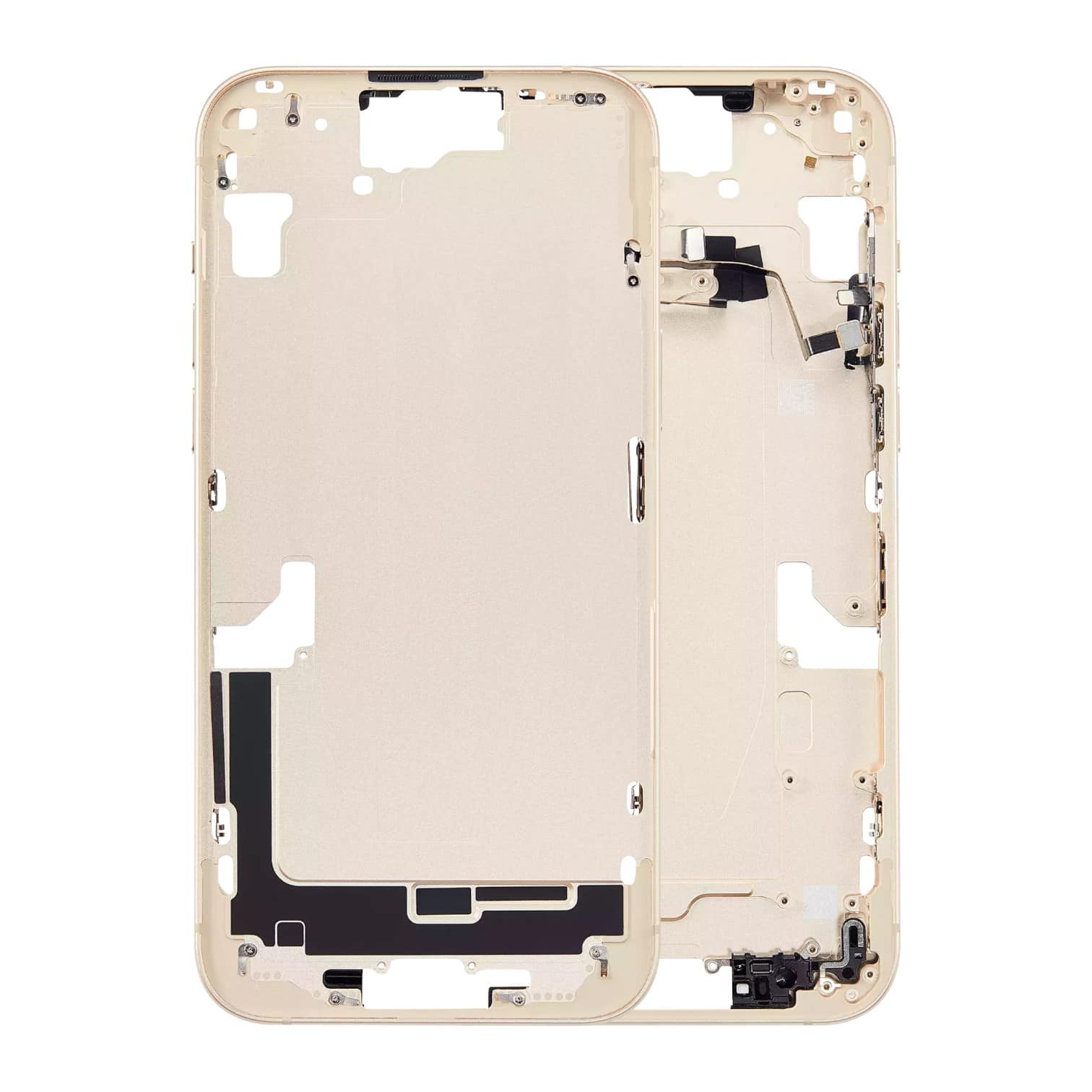 Aftermarket Yellow Mid-Frame Housing with Power and Volume Button for 2023 iPhone 15 Plus A2847