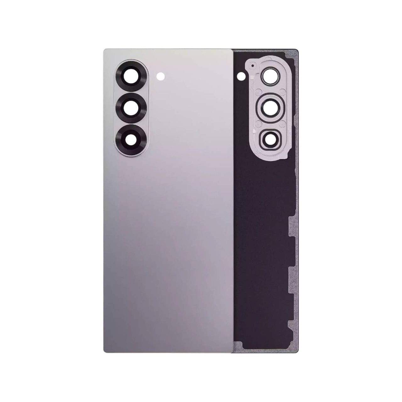 SM-F956 Aftermarket Back Cover Glass with Camera Lens for 2024 Samsung Galaxy Z Fold 6 5G (Silver Shadow)
