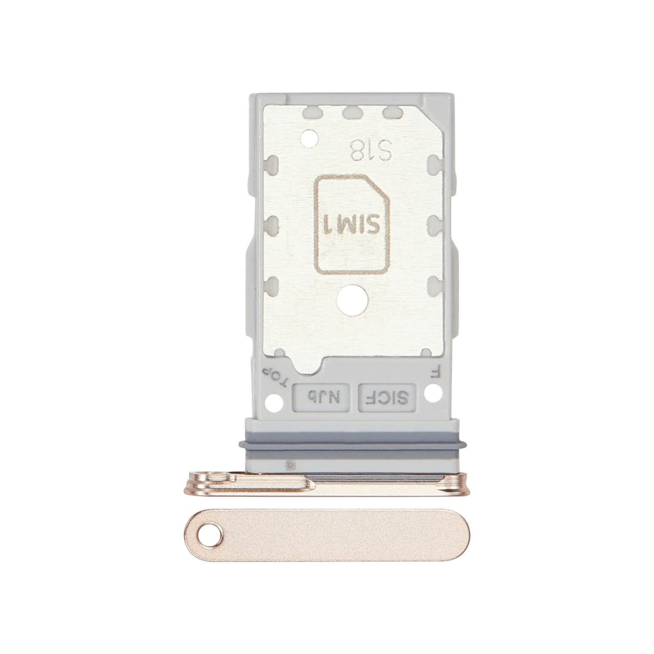 SM‑S936 Aftermarket Dual Sim Card Tray for 2025 Samsung Galaxy S25 Plus (Pink Gold)