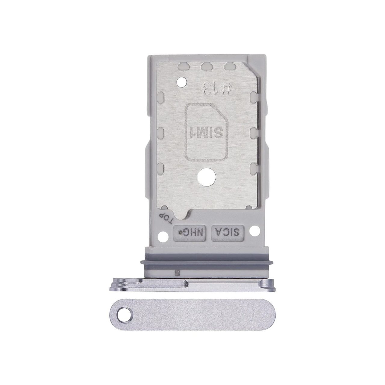 SM‑S936 Aftermarket Dual Sim Card Tray for 2025 Samsung Galaxy S25 Plus (Silver Shadow)