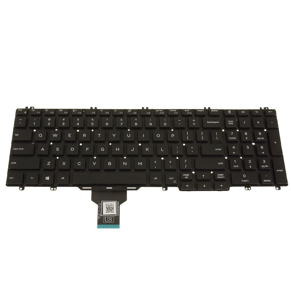 Used DJXM0 Keyboard Single Point No Backlight for 2019 Dell Latitude 5500