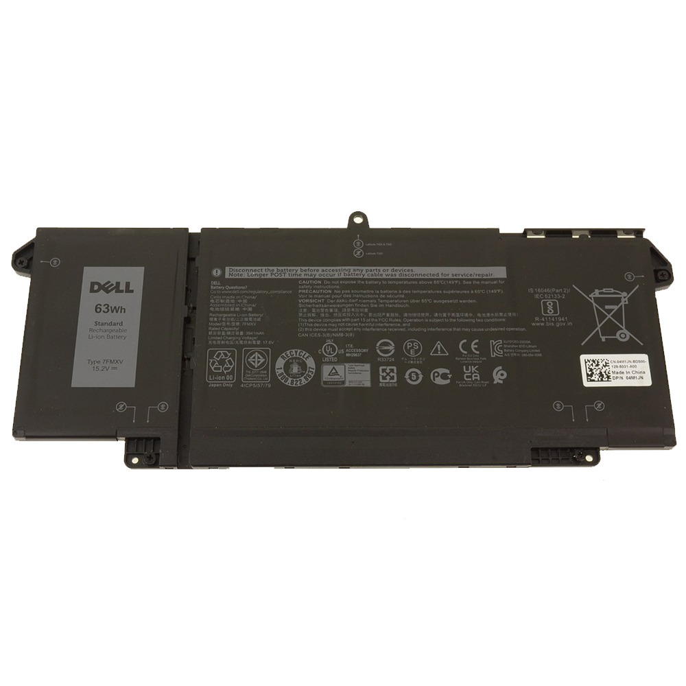 Dell Latitude 7420 (2021) Used Li-ion Battery 63Wh 4-Cell 7FMXV