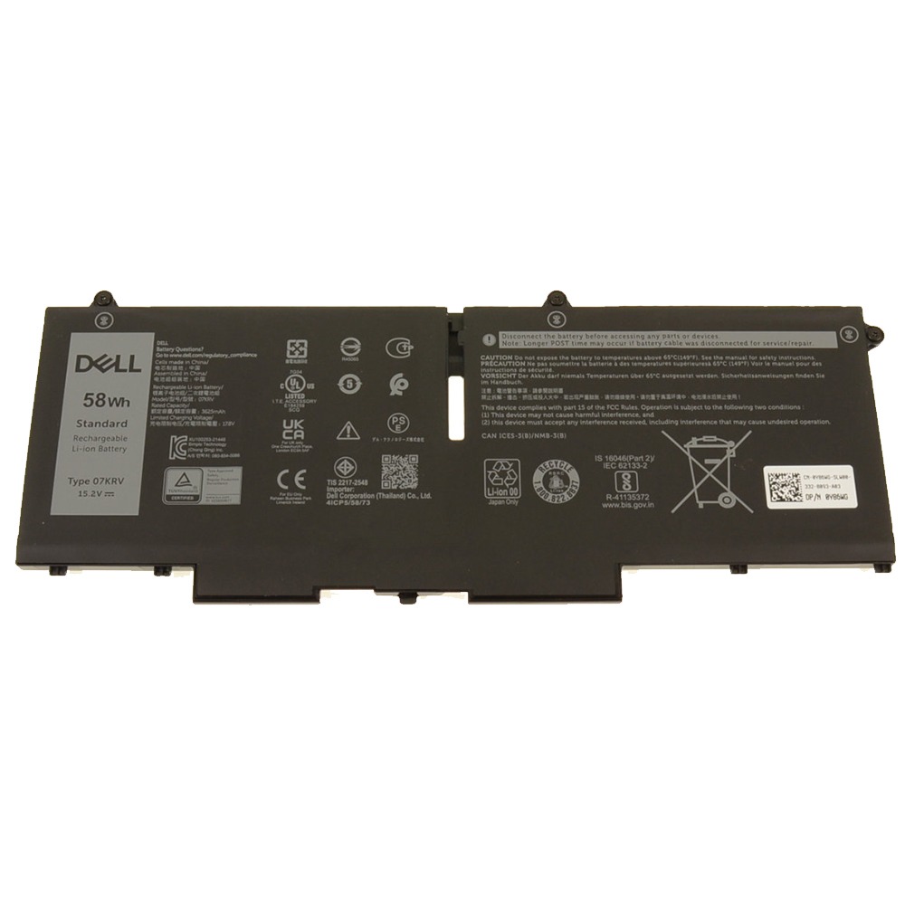 Used 07KRV 58Wh 4-Cell Battery for 2022 Dell Latitude 7430
