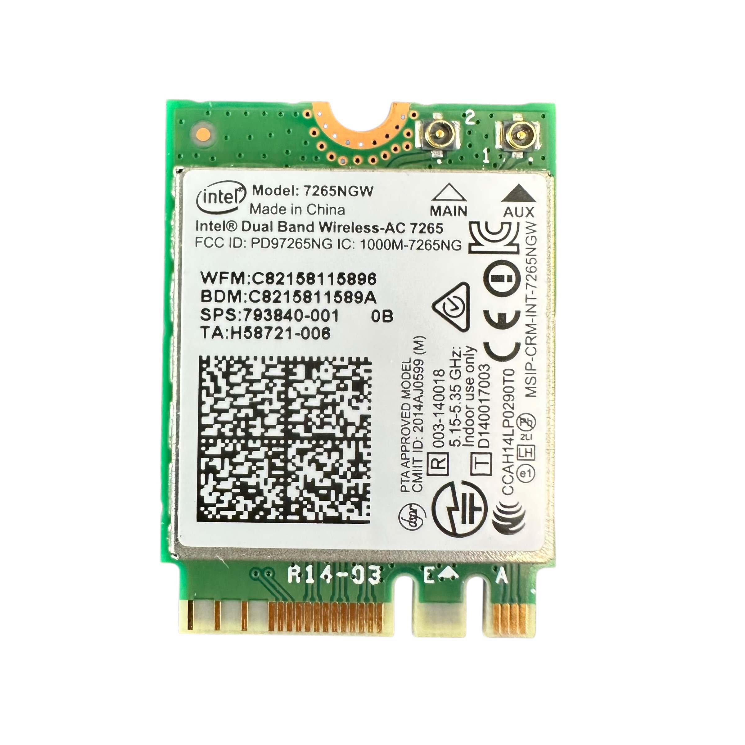 Genuine HP Stream 14-AX-020NR Intel WIFI Wireless Card 7265NGW