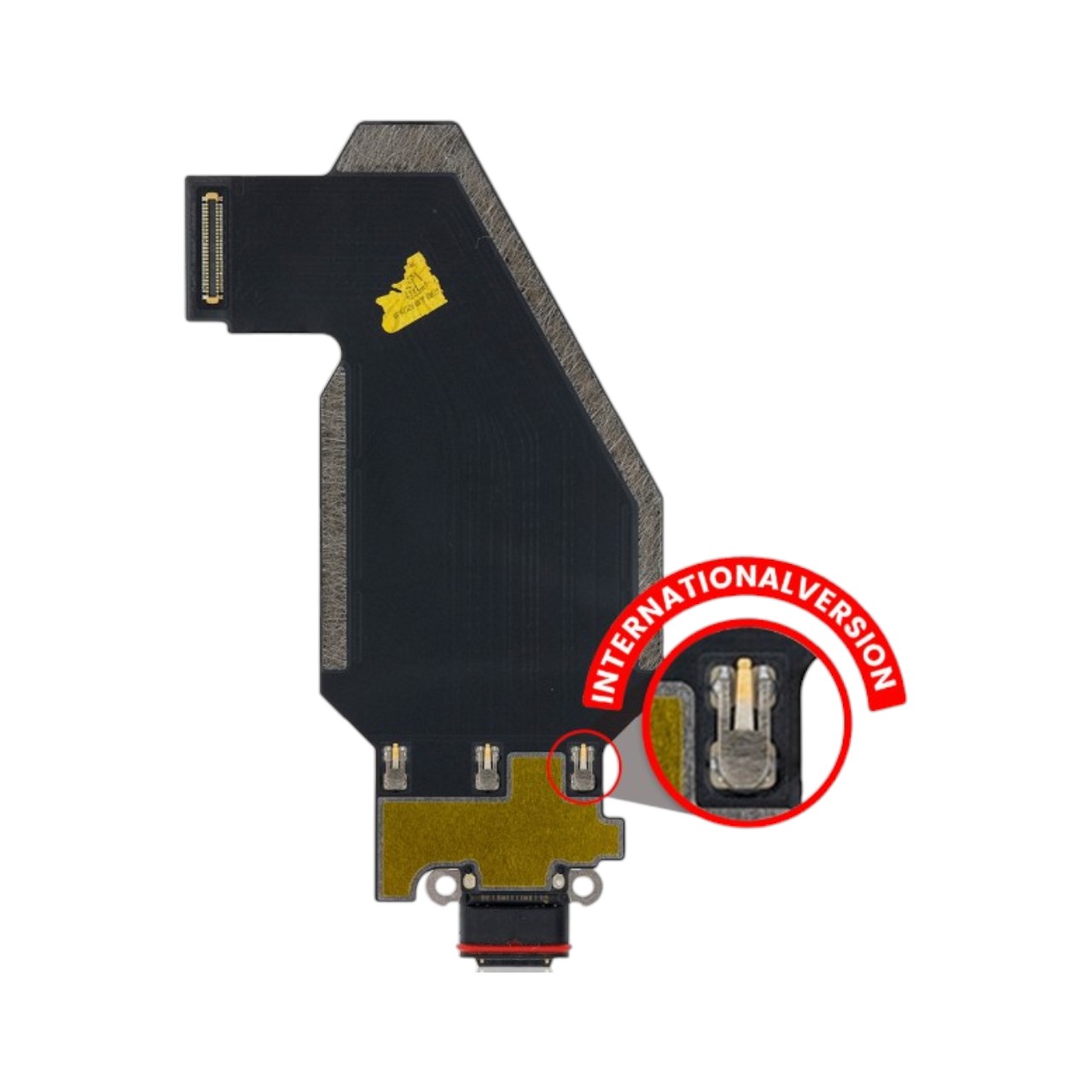 Replacement internal USB-C charging port flex cable for Google Pixel 4 XL.