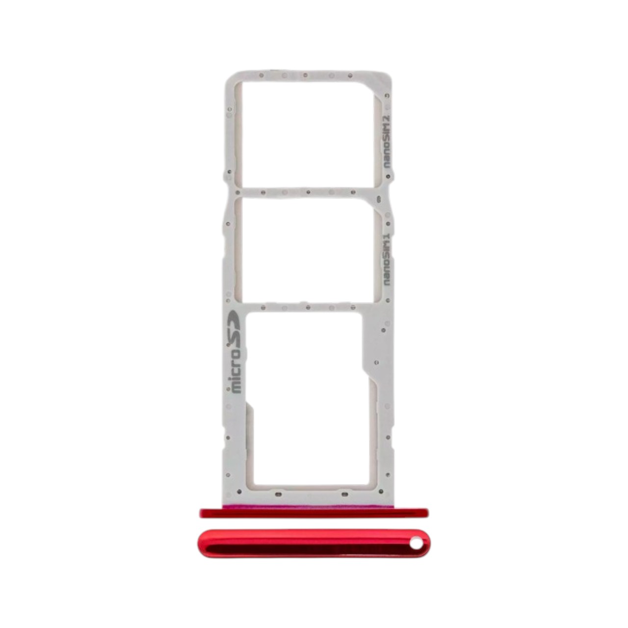 Replacement exterior dual SIM card tray slot holder for LG K52 2020-Red.