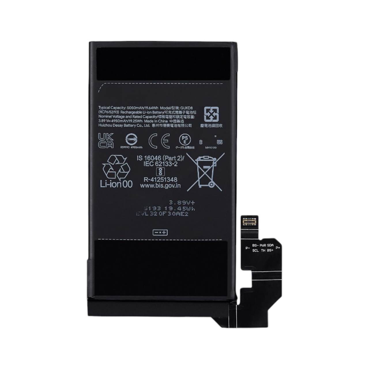 Replacement GUKD8 battery module for Google Pixel 8 Pro.