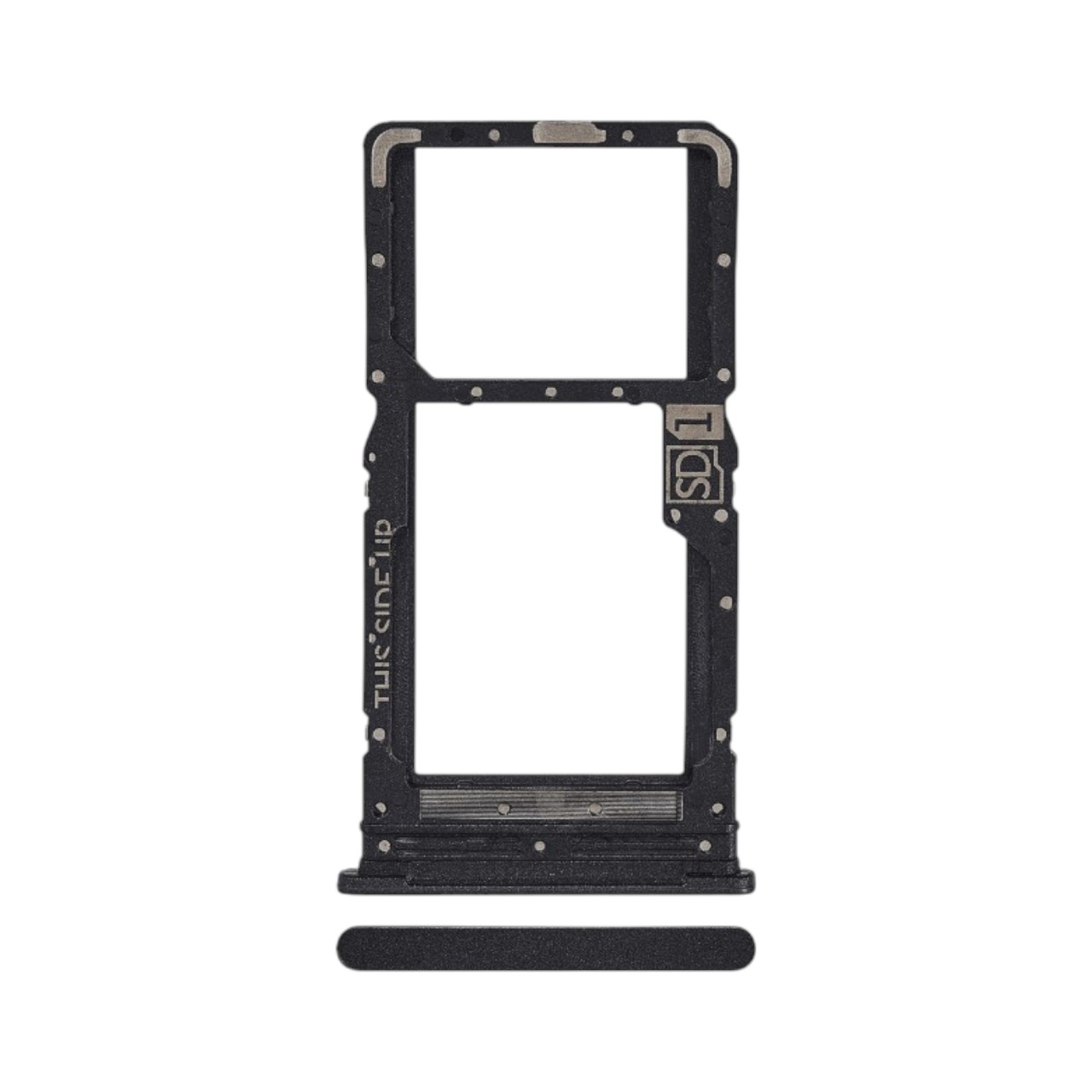 Replacement exterior single SIM card tray slot holder for Motorola Moto G34-Black.