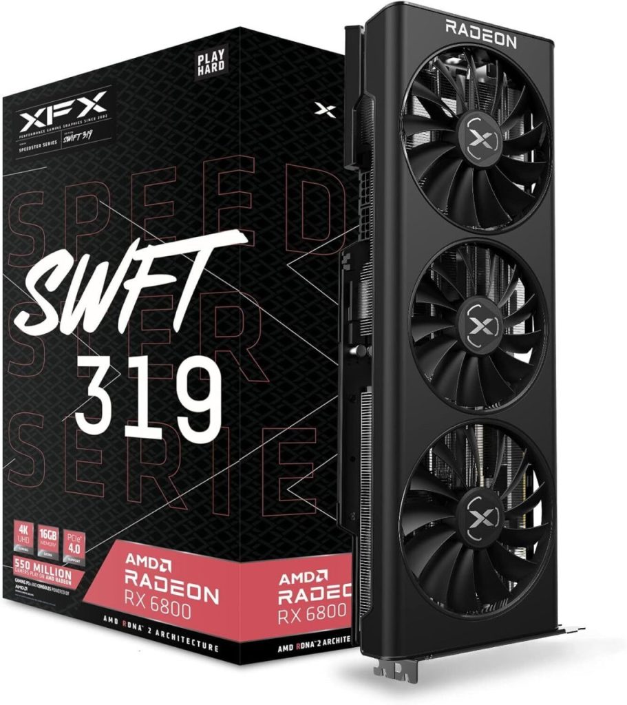 XFX Speedster SWFT319 ,Radeon&trade; RX 6800 Core Gaming Graphics Card with 16GB GDDR6