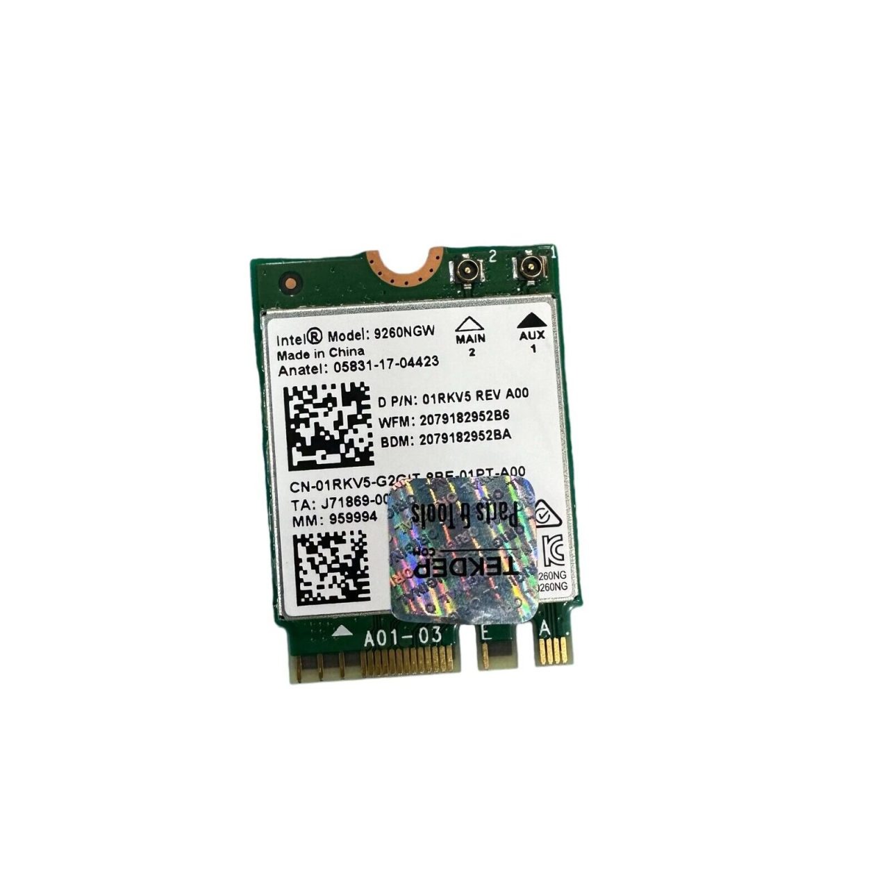 Original Dual Band Wireless WiFi Bluetooth Card 9260NGW for 2018 Dell Precision 15″ 5530 - Front View