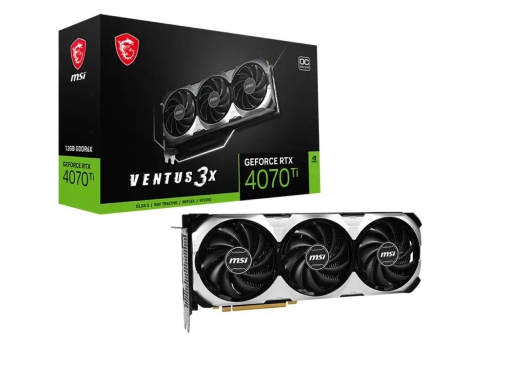 MSI GeForce RTX 4070 Ti VENTUS 3X 12G 12 GB GDDR6X PCIe 4.0 HDMI Graphics card