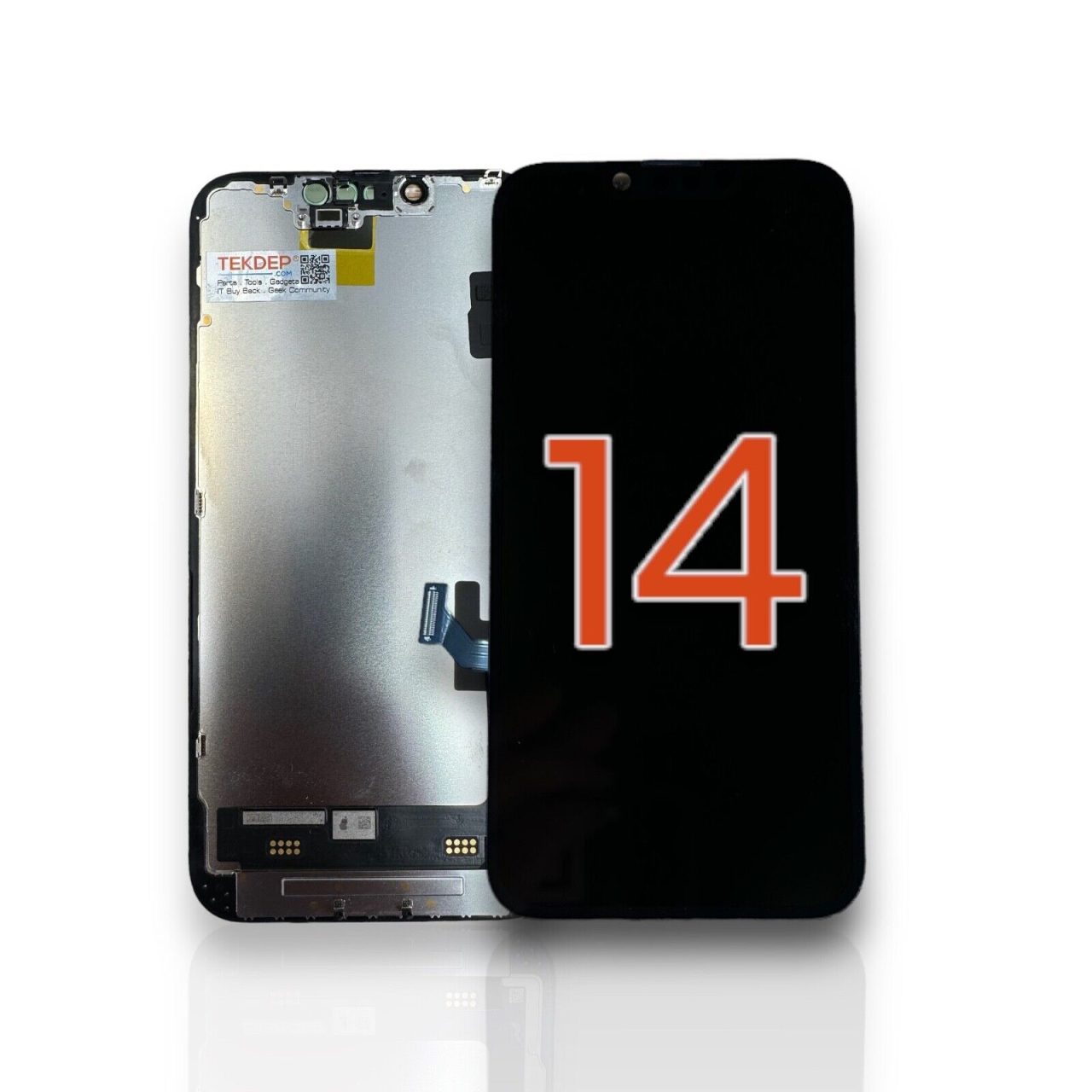 TEKDEP Premium Display Replacement for iPhone 14 Soft OLED A2649, high-quality screen repair part.