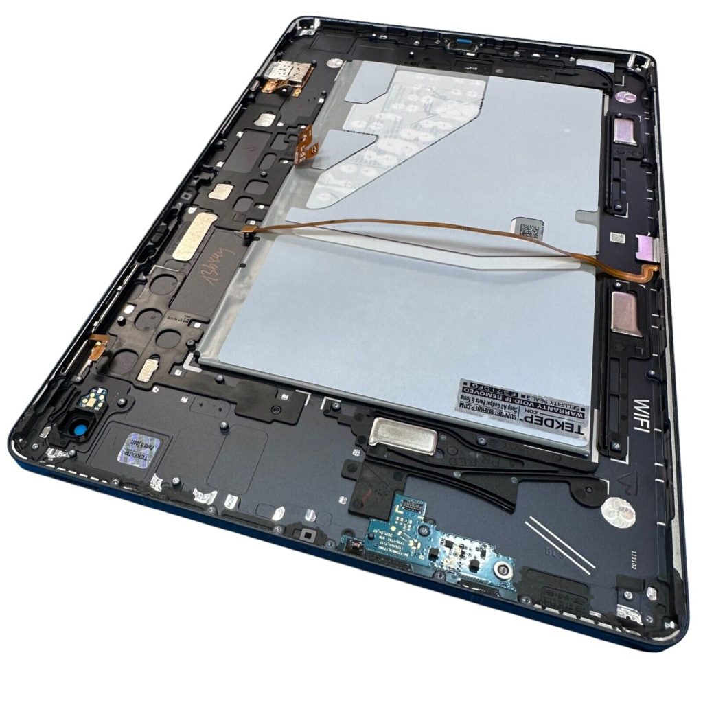 Housing frame and battery for Samsung Galaxy Tab S7 FE (SM-T733N) in black.