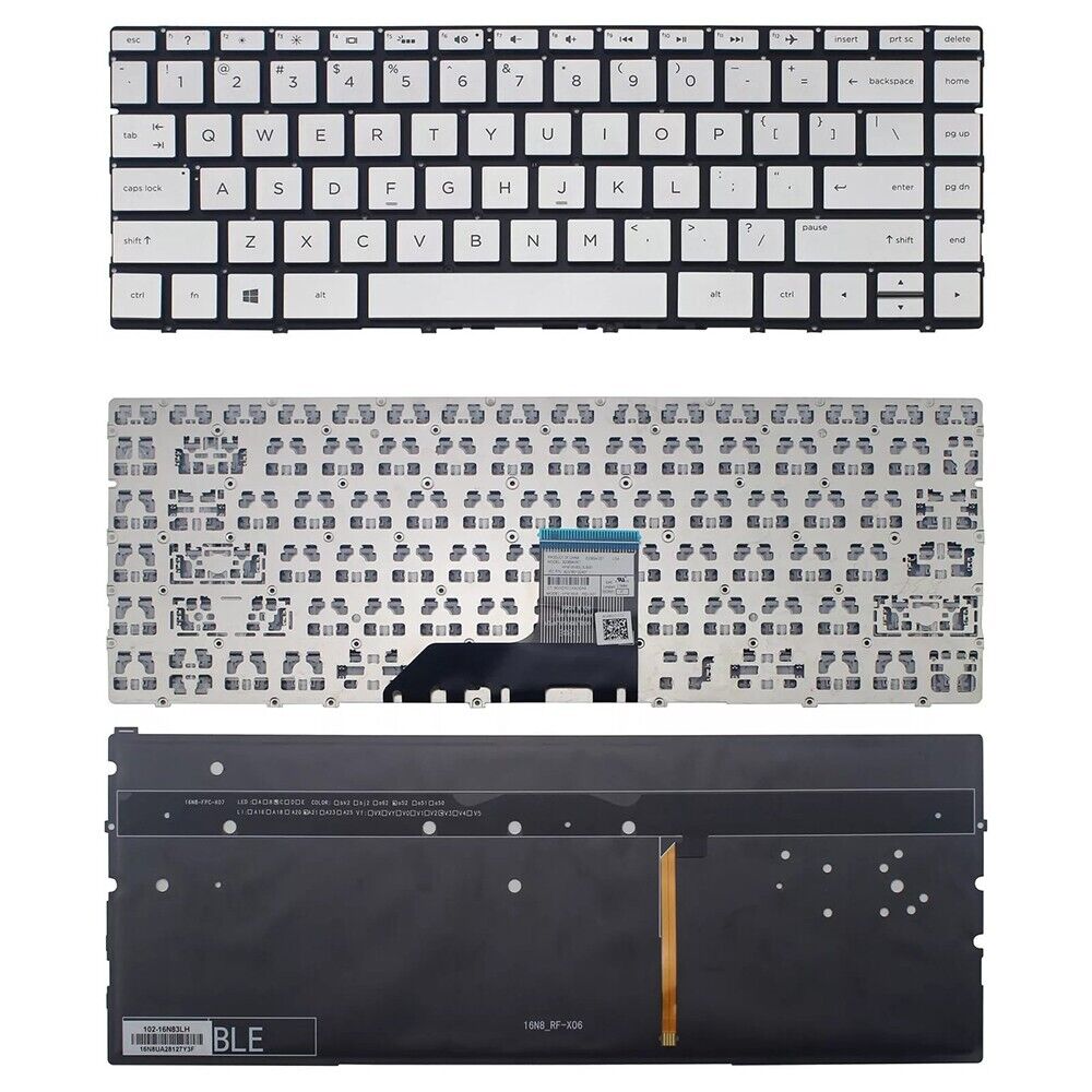 New Silver Backlit US Keyboard Replacement For HP Envy x360 13-AG000 13" 2017