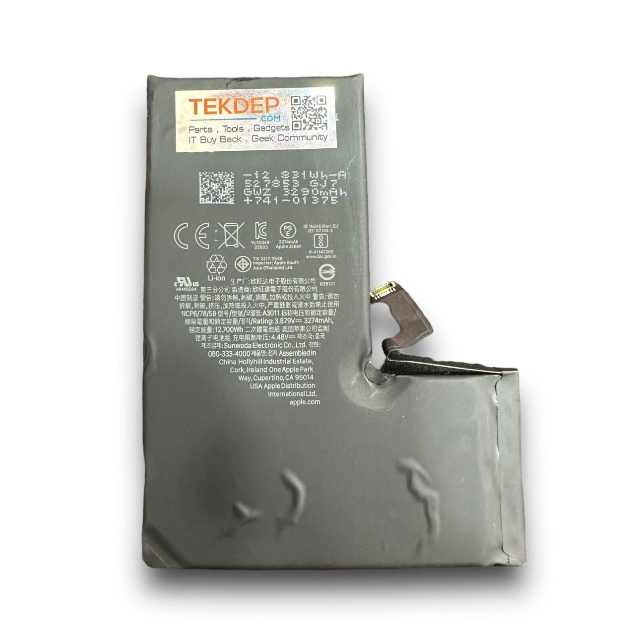 OEM Pull Replacement Battery for iPhone 15 Pro 100% Health A2848 -