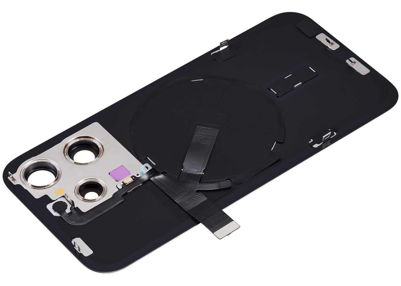 A2848 Aftermarket Back Glass with Steel Plate, Wireless NFC