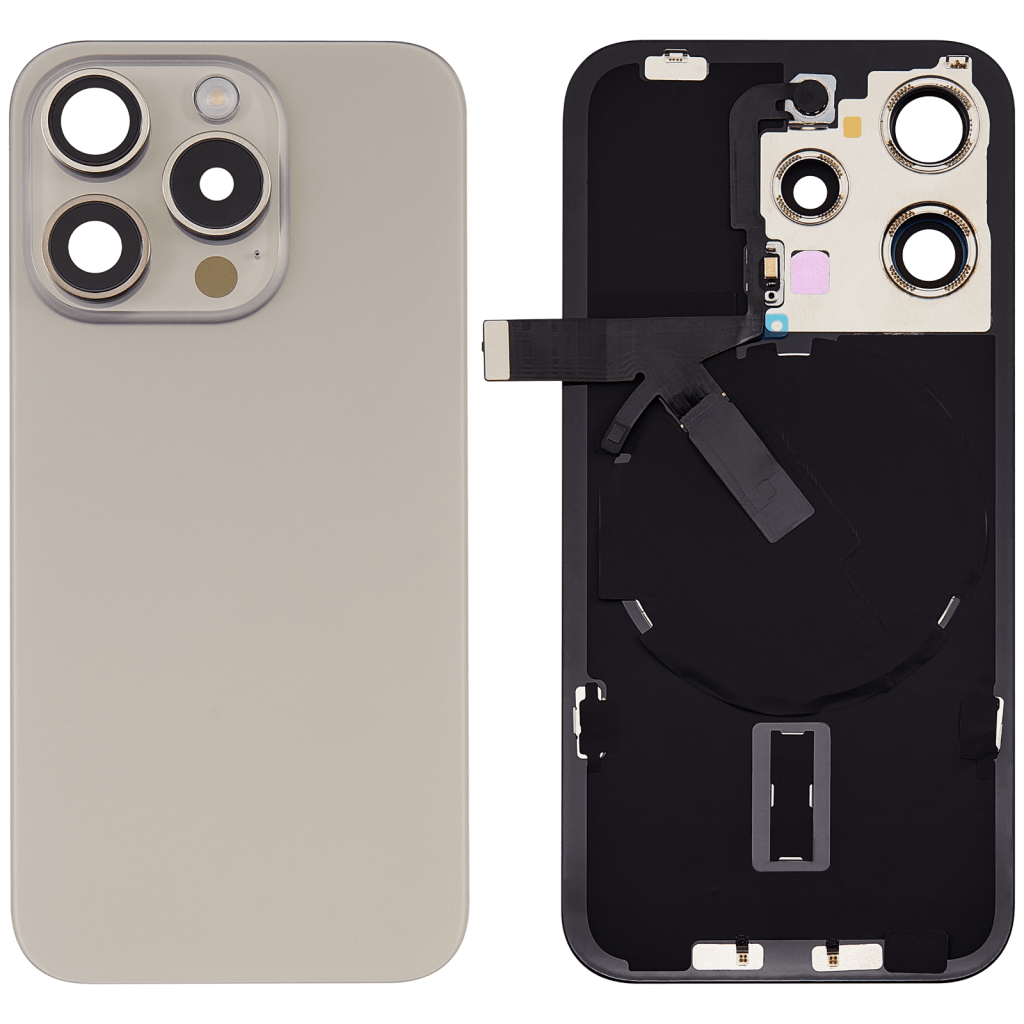 A2848 Aftermarket Back Glass with Steel Plate, Wireless NFC