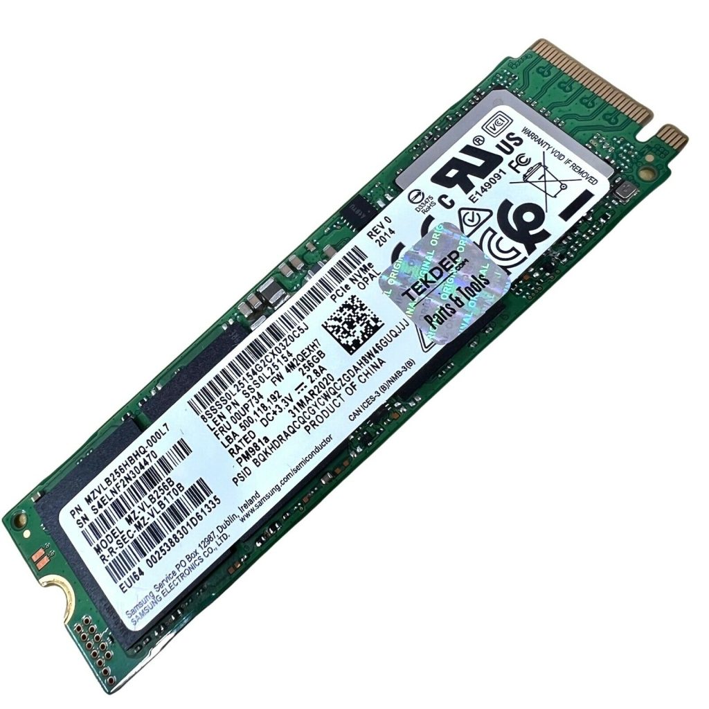 WZ-VLB256B 256GB Samsung PCIe SSD for Lenovo ThinkPad X1 Carbon 8th Gen