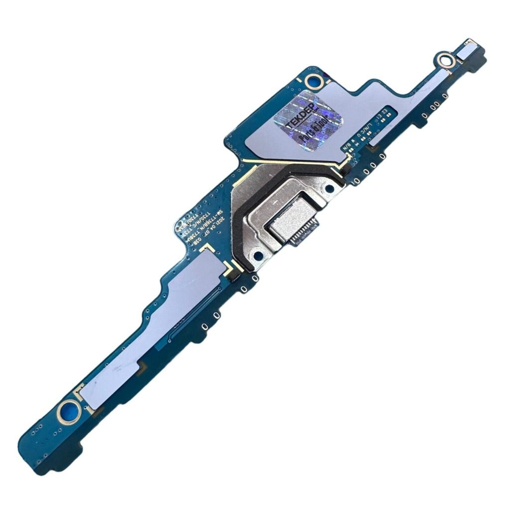 Original Charging port with board for Samsung Galaxy Tab S7 FE (SM-T870 5G), designed for power connectivity.