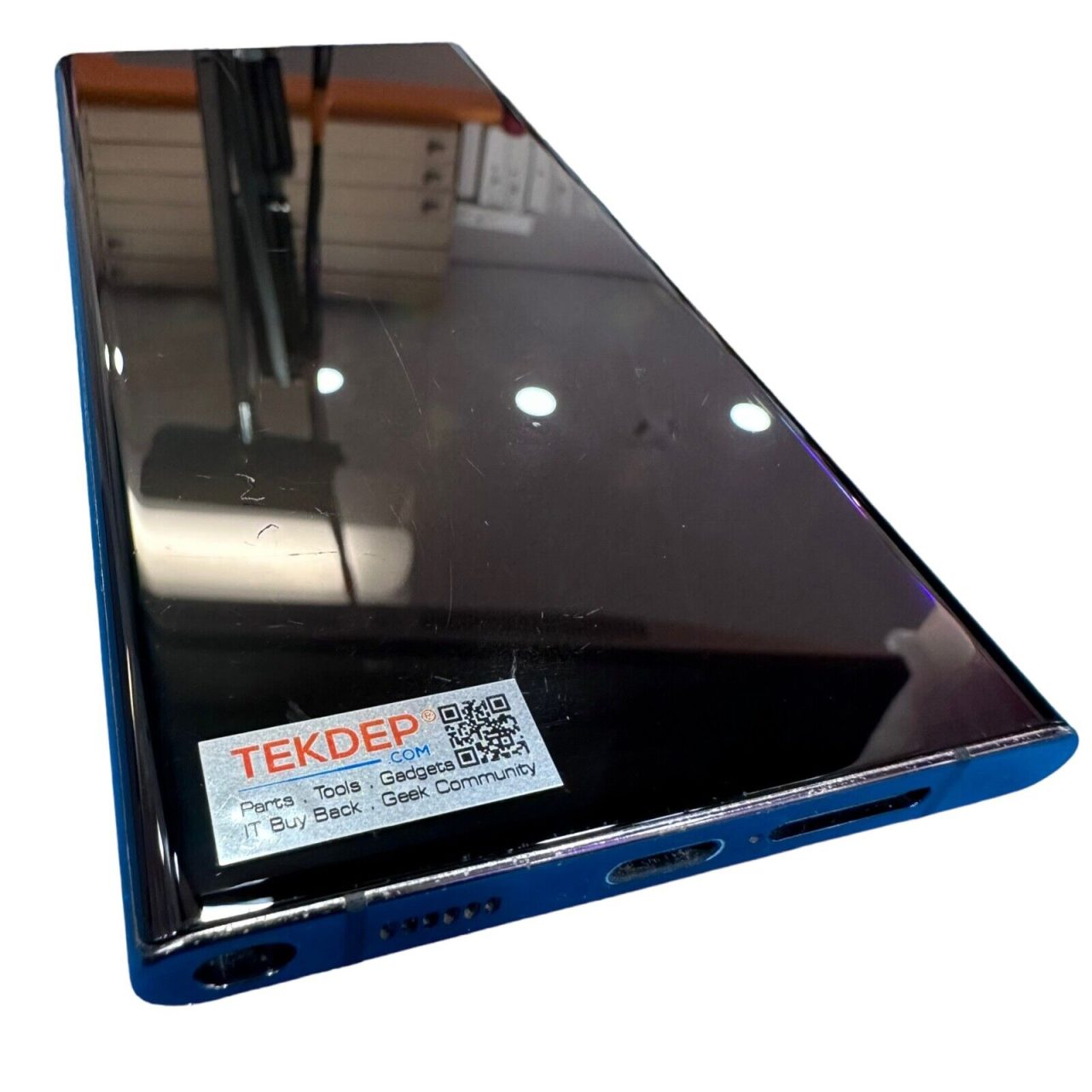 Black OEM Pull Screen with Frame for Samsung Galaxy S22 Ultra 5G (Grade C)