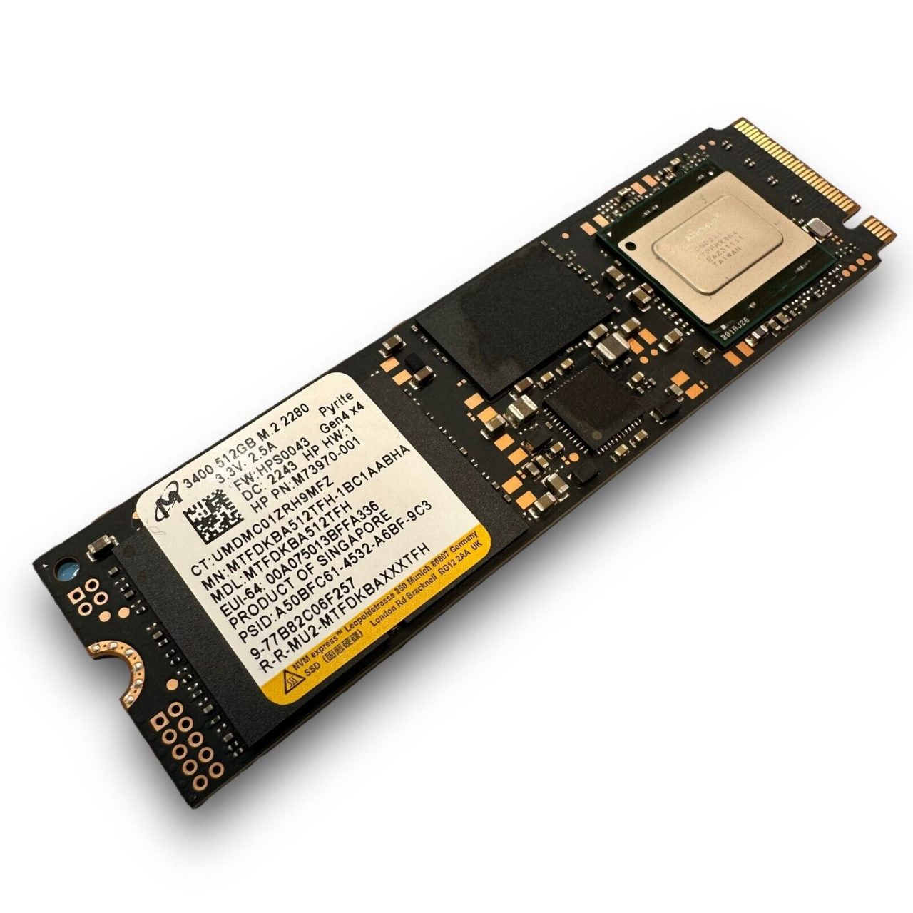 Micron 3400 512GB M.2 NVMe SSD, High-Speed Solid State Drive