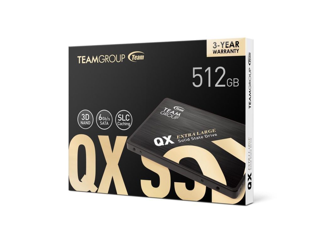 TeamGroup QX 512GB 2.5" SATA III SSD - Front Angled View