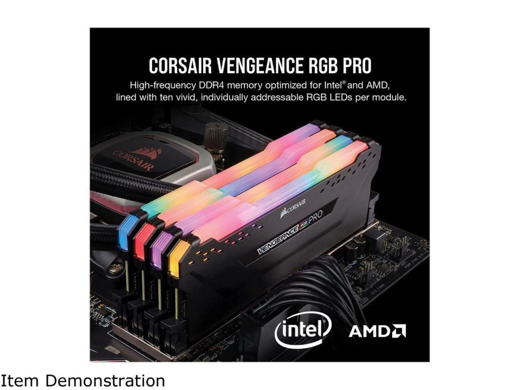 CORSAIR Vengeance RGB Pro 64GB (2 x 32GB) DDR4 3600 RAM - Black