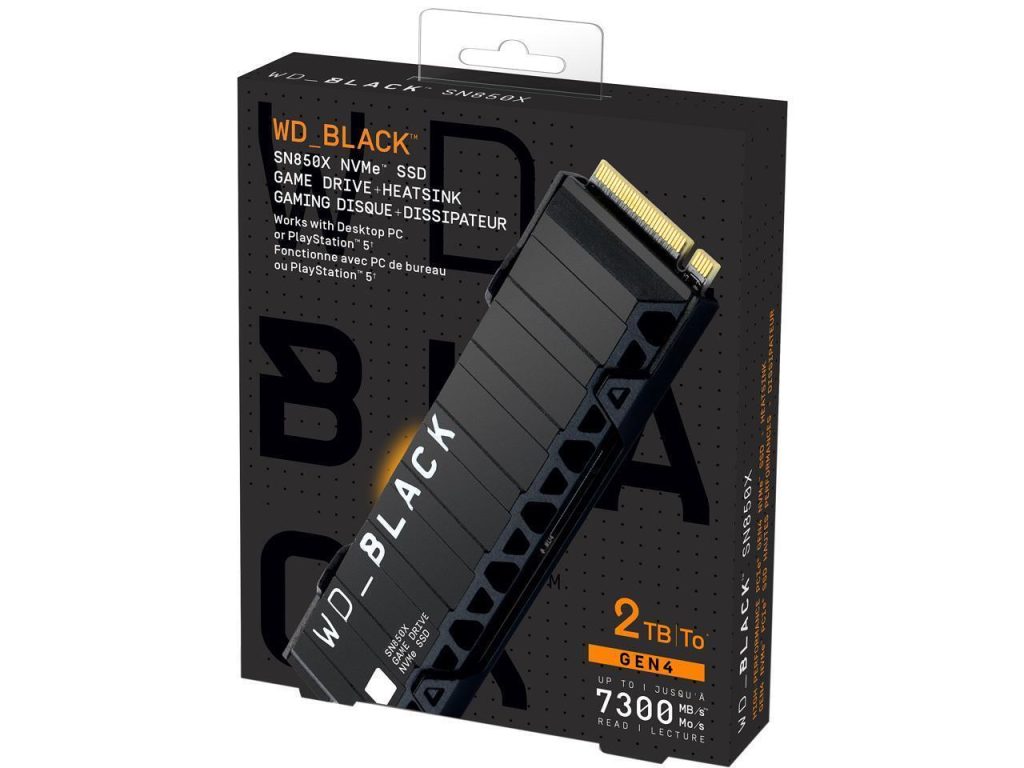 WDS200T2XHE WD_BLACK SN850X 2TB NVMe SSD PCIe M.2 2280 for Desktops and PlayStation 5